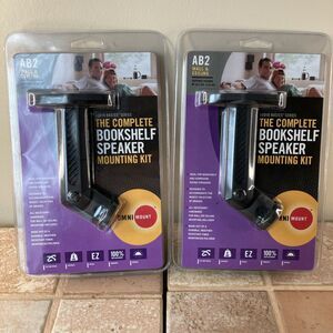 2 Omni Mount AB2 Audio Bookshelf Speaker Mounts 8 Lb. Max Pair Black